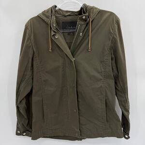 T. BABATON by Aritzia Green Utility Jacket Womens Size S Detachable Hood [FLAW]